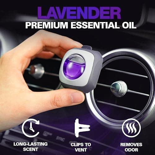 Air Jungles Lavender Scent Car Air Freshener Clip, 6 Vent Clips, 4ml Each, Long Lasting Air Freshener, Up to 180 Days Car Refresher Odor Eliminator thumbnail 2