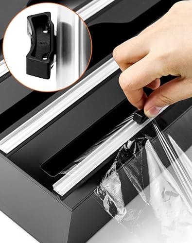 QWORK® 3 in 1 Küche Folienspender Folienschneider für Frischhaltefolie Folien Backpapier, Kompatibel mit 31 cm Rollen, Wandmontage oder Stand auf der Arbeitsplatte thumbnail 5
