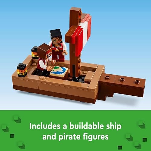 LEGO Minecraft The Pirate Ship Voyage, Boat Toy Playset for Kids with Squid, Camel and Pirate Figures, Pirate Toy Building Set for Action Role-Play, Minecraft Gift for 8 Year Old Boys and Girls, 21259 thumbnail 3