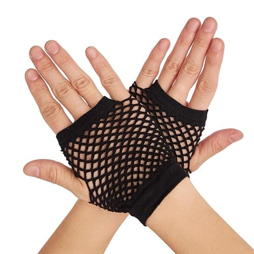 OTPEH Short Fishnet Gloves Fingerless For Women Fish Net Mesh Emo Goth 80s Scene Accessories - Image 1
