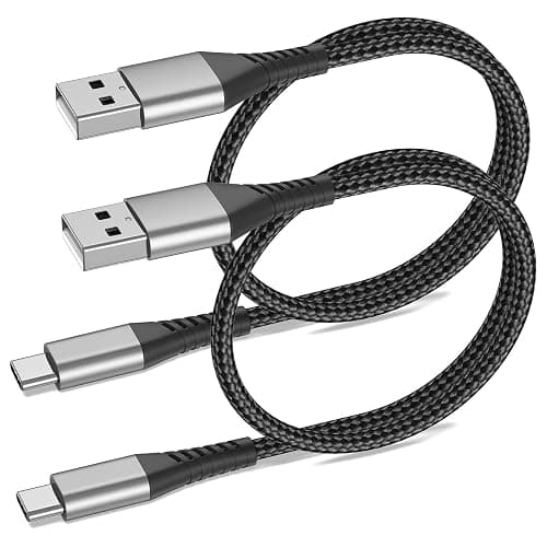 USB A to USB C Cable 2ft, 2 Pack Braided USB Type C Cable Fast Charging Cord, 2 ft USB to USB-C Cable for Car iPhone 15 16 17 Pro Max, iPad Air Pro, Samsung Galaxy S24 S23 Ultra, USBA to USBC Cable - Image 1