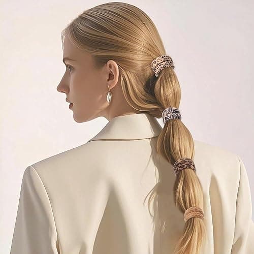 Bessrung 100PCS Seamless Elastic Hair Ties for Women Girls, No Damage Ponytail Holders for Thin Thick Hair, Leopard Animal Print Hair Bands for Women's Hair, Hair Accessories for Girls Christmas Gift thumbnail 5
