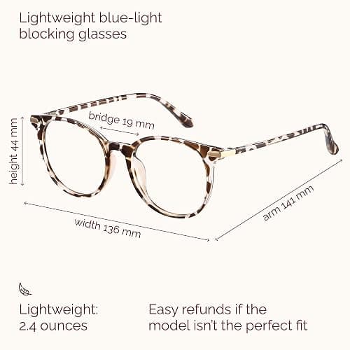 Gaoye Blue Light Blocking Glasses, Retro Round Eyewear Frame Anti Eyestrain Computer Glasses for Women Men (*Leopard) thumbnail 3