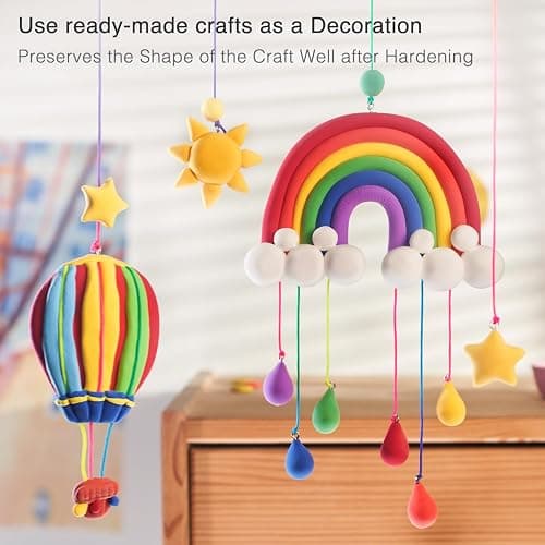 FlyFlag Air Dry Clay - 70 Colors, Ultra Light and Soft, Non-Toxic Modeling Clay for Kids with Tools and Tutorials, for Creative Play and Learning thumbnail 6