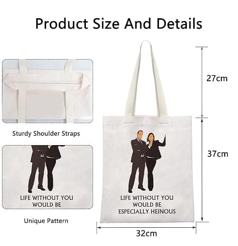 POFULL SVU TV Show Gift Law Crime Merch Law Detective Team Gift Life Without You Would Be Especially Heinous Tote Bag (LIFE WITHOUT) thumbnail 2