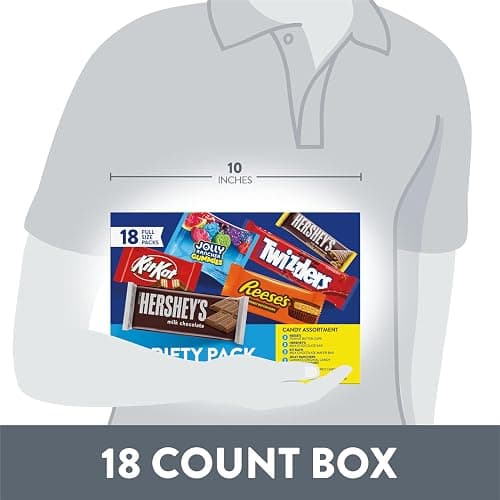 Hershey Assorted Flavored Candy Variety Pack, 31.5 oz (18 Packs) | Individually wrapped full-size candy packs with milk chocolate and fruit flavors for parties, and pantry restocking. thumbnail 4