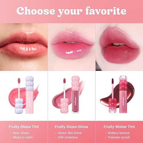 COLORGRAM Fruity Glass Tint 03 Soda Cool Peach | Korean Long Lasting &Waterproof Lip Stain | Glossy Dewy Lip Gloss with Apricot Coral Shade | Buildable, Blendable, Moisturizing | 0.11 Oz thumbnail 7
