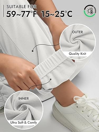 ATHMILE Sweatpants Women Baggy Lounge Pants Workout Gym Active High Waisted Comfy Joggers for Women Fall Clothes 2025 - Small - White thumbnail 2