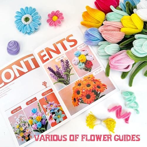 IOOLEEM Pipe Cleaners, 480pcs Multi-Colored, Flower Making Kit, Arts and Craft Supplies, Ideas for Art Project Activity. thumbnail 5