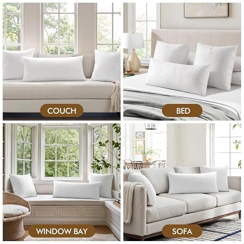 MIULEE 16x20 Inch Pillow Insert, Throw Pillow for Bed Sofa Couch Rectangle Decorative Lumbar Virgin Microfiber Stuffer thumbnail 5