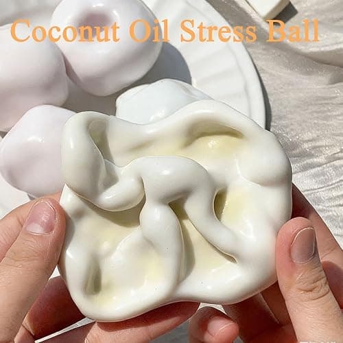 6Pcs Coconut Oil Stress Balls, Shapeable Squishy Fidget Toy for Stress Relief, Moldable Squeeze Toy for Adults Anxiety ADHD thumbnail 7