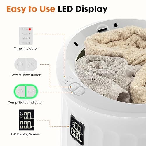 Sweetcrispy Towel Warmer for Bathroom, 20L Towel Heater with 4 Time Settings & Auto-Off, Fast Heating Blanket Warmer for Home, Safety Child Lock and Temp-Alert Design for Towels, Bathrobes, Blankets thumbnail 6