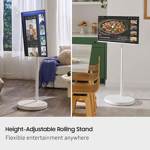 Samsung The Movingstyle Essential 32" 4K UHD Smart Monitor with Adjustable Rolling Stand, Smart TV Apps, Built-in Speakers, White Design, Gaming Hub, AI Picture Optimizer, SmartThings, F-LS32FM70-MSR thumbnail 4