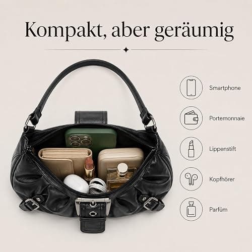 TJHDSF Y2K Bag, Vintage Tasche, Vintage Bag, Damen Umhängetasche PU-Leder | Y2K Tasche, Vintage Handtasche Damen, ästhetische Punk-Stil Tasche, 2000s Retro Design, Geschenkidee thumbnail 6