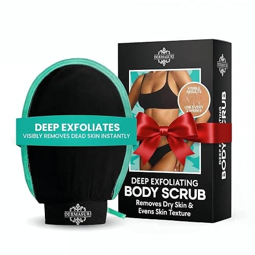 Dermasuri - Deep Exfoliating Glove - Polishing Mitt Body Scrubber - Korean Skin Cleaner Exfoliator & Dead Skin Buffing Treatment - Gifts for Women & Men - Keratosis Pilaris Scrub Remover - (1 Pack) - Image 1