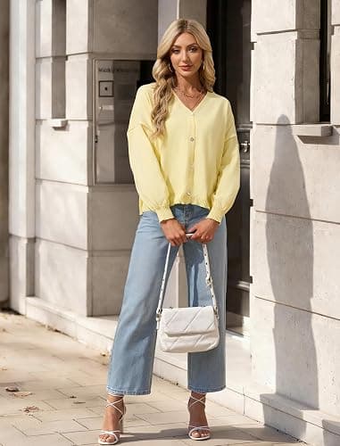 FireSwan Cardigan Sweaters for Women Long Lantern Sleeve Oversized Knit Outfits Lightweight Trendy Sweater Tops 2026 thumbnail 5