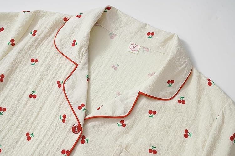 Vopmocld Big Girls Button Down Sleepwear Short Sleeve With Shorts 2PCS Pajama Sets Casual Lapel Loungewear Patterns Printed thumbnail 3