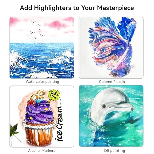 Arrtx White Gel Pen set, 1mm Gelly Roll Gel Ink Pen for Black Paper,Sketching,Drawing, Sketching, Writing, adult coloring books,Illustration, Taking Notes,White Ink Pen Highlight Fine liner (3 pack) thumbnail 5