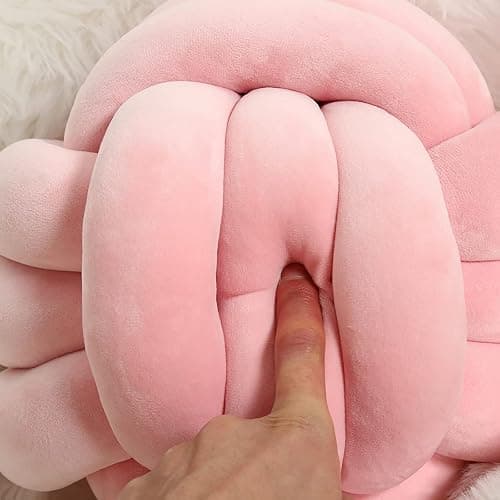 PUXU Knot Pillow Ball,Round Decorative Throw Pillow (Pink,8.5in) | Children Room Decoration Plush Toys Calming Stress Relief Toy, Soft Plush, Cozy Decor for Bedroom, Sofa, Kids Playroom thumbnail 6