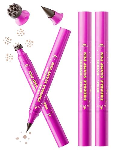 SUMEITANG 2-in-1 Freckle Stamp Pen, Pale Wheat 2-Pack | 10-Size Natural Freckle Stamp, 0.5mm Precision Tip, Waterproof Long-Lasting Quick Dry, Natural Sunkissed Look - Image 1