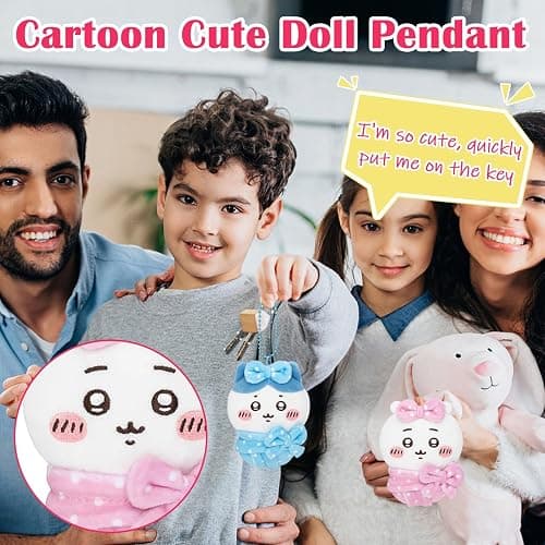 Chikawa Plush Keychain for Backpack Kawaii Usagi Anime Keychain Plush thumbnail 4