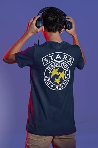 American Classics Resident Evil Stars Raccoon Police Dep Front & Back Print Adult Short Sleeve T Shirt Graphic Tees thumbnail 5