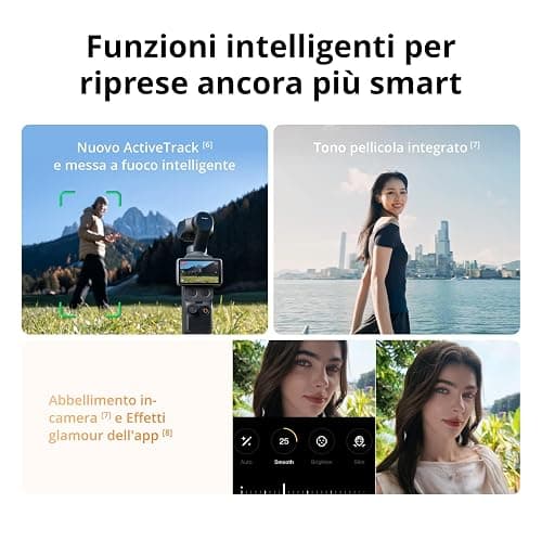 DJI Osmo Pocket 4 Combo Standard, videocamera vlog tascabile con gimbal | CMOS da 1″ e 4K/240fps, stabilizzazione a tre assi, zoom senza perdita 2×, 107 GB di memoria integrata thumbnail 7