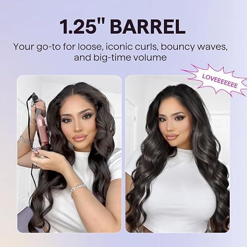 Wavytalk 5 in 1 Curling Iron Set with Curling Brush and 4 Interchangeable Ceramic Curling Wand (0.35"-1.25”), Wand Curling Iron Instant Heat Up, Dual Voltage Hair Curler thumbnail 5