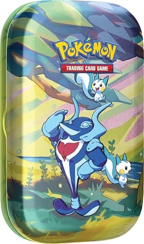Pokémon TCG: Vibrant Paldea Mini Tin – Palafin & Pachirisu (2 Booster Packs, 1 Sticker Sheet) - Image 1