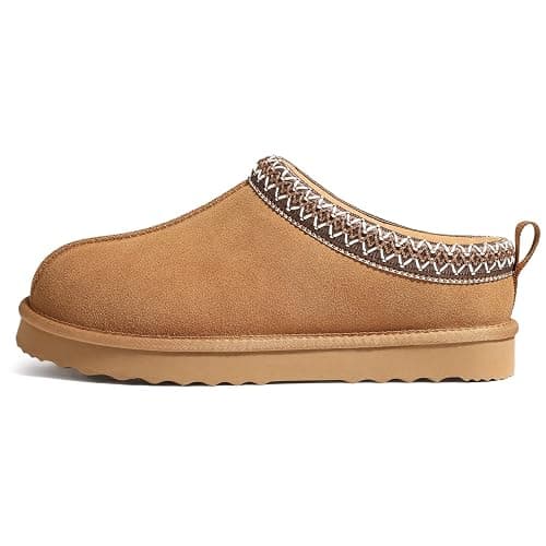 bebealy Genuine Suede Fuzzy Slippers for Women Winter Warm House Shoes Cozy Mini Boots for Indoor Outdoor thumbnail 4
