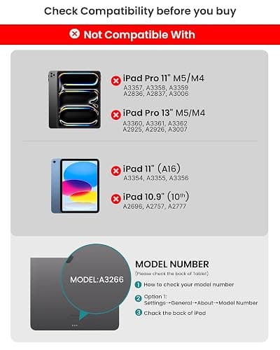 typecase Touch Keyboard Case for iPad Air 11"(M4/M3/M2, 2026/2025/2024) & Pro 11(Gen 1-4), Air 5/4 – 360° Rotatable, 11-Color Backlit, Multi-Touch Trackpad, Pencil Holder, Thin & Light, Silver thumbnail 3