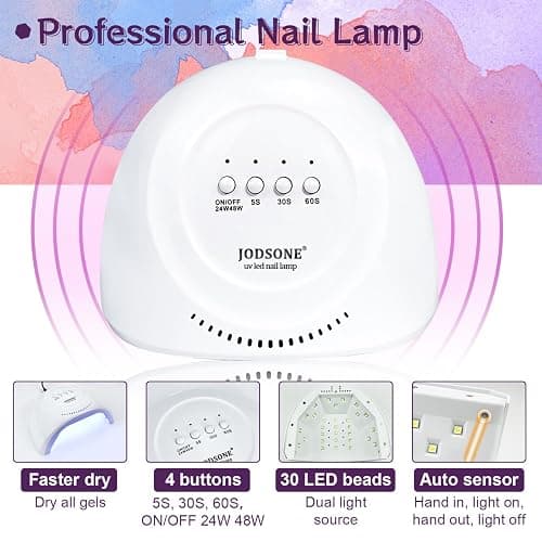 JODSONE 36 Pieces Gel Nail Polish Set U V Light Nail Drill Beginner Set Glossy Surface Easy To Apply Matte Texture All-In-One Manicure Kit thumbnail 2