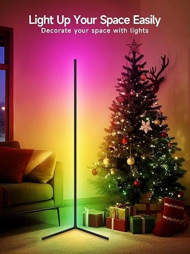 Tyute Corner Floor Lamp, RGB LED Corner Lamp with Music Sync, Smart App and Remote Control Color Changing Ambience Light, LED Lamp with 16 Million Colors for Bedroom, Living Room Gaming Room thumbnail 5