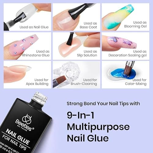 Beetles Gel Nail Glue Kit Nail Dehydrator and Primer 3Pcs 10ml | Acid & HEMA Free Professional Prep for Press On Nails, Nail Tips and Extensions Gifts for Women thumbnail 7