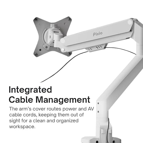 Pixio PX248 Wave White 24 inch 200Hz Refresh Rate FHD 1080p Resolution Fast IPS Panel 1ms GTG Response Time Gaming Monitor and PS1S Wave White Single Monitor Arm - Fits up to 32 inches and 19.8lbs thumbnail 6