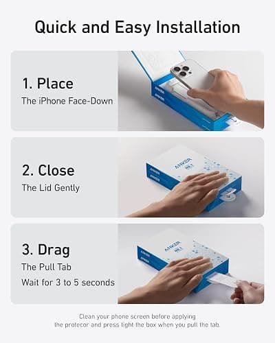 Anker Screen Protector, Bubble-and-Dust-Free iPhone HD Tempered Glass, Durable and Drop-Proof with 9H Hardness, Easy Installation Exclusively for iPhone 16 Plus 6.7-Inch (2-Pack) thumbnail 2