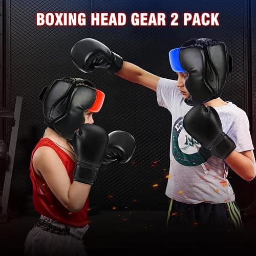 2 Pack & 1 Pack Boxing Headgear - Sparring Safety Head Guard for MMA, Kickboxing, Muay Thai, Boxing - Men, Women, Kids thumbnail 6