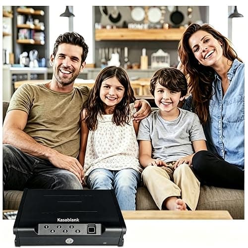 Biometric Fingerprint Handgun Safe, Small Nightstand Gun Lock Box with 3 Access Modes, 0.1s Quick Fingerprint Unlock & Voice Prompt, Heavy Steel Pistol Storage Box for Bedroom Home and Vehicle Use thumbnail 7