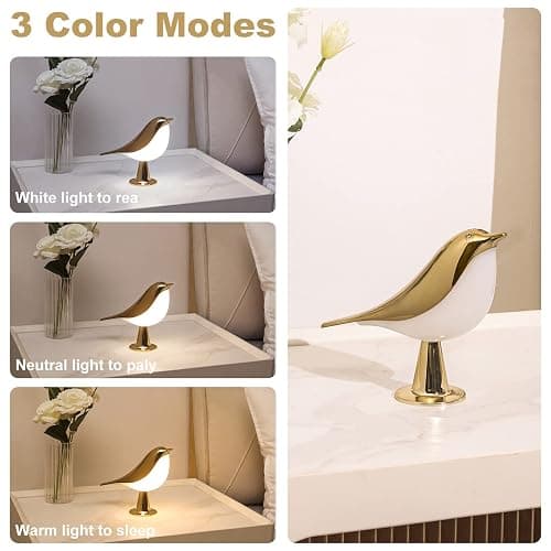 YM Dragon Bedside Lamps Bird Lamp Bird Decorations for The Home Small Lamps for Small Spaces Night Light for Kids ABS Plastic Cute Lamp for Bedroom, Living Room, Kitchen, Outdoor, Office Decor thumbnail 5