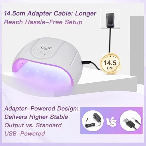 Wisdompark UV Nail Lamp, 72W UV Light for Gel Nails with 21 LED Lights Nail Lamp 3 Speed Timer Fast Curing Poly Gel Polish, Professional Manicure Lamps for Home Salon Nail Art Tools thumbnail 2