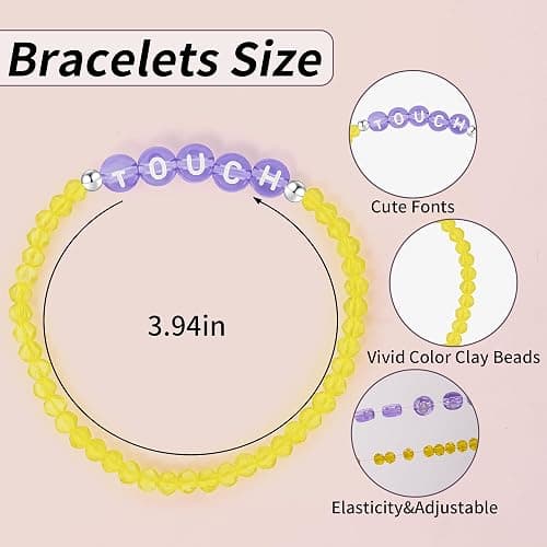 KYNOX KATSEYE Merch Bracelets Stackable Stretch Inspired Friendship Bracelets Gifts for Fans Concert Outfits Friendship Jewelry Gifts for Fans Women Men Pop (Soft pottery bracelet set D) thumbnail 3