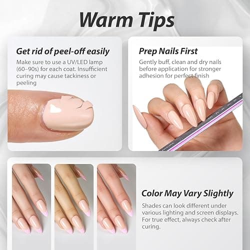 Makartt Ultra-Pigmented Gel Nail Polish Nude 15ml, One N'Done Nude Gel Polish One-Coat High-Gloss Ceramic Shine, Salon-Grade UV Nail Art Manicure DIY Salon Home - Barely There thumbnail 9