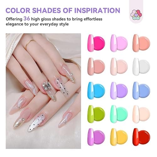 SAVILAND Poly Gel Nail Kit for Pretty Gift: 36 Colors Poly Gel Nail Starter Kit with Slip Solution and Mini U V Lamp Curing Light for Quick Extension Home DIY, Manicure Set Supplies Tools for Starter thumbnail 2