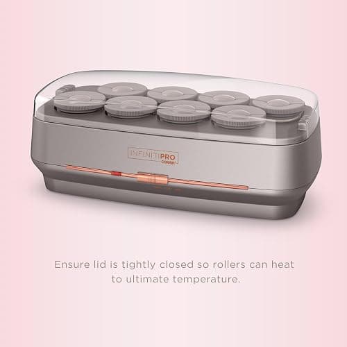 INFINITIPRO BY CONAIR Ceramic Flocked Hot Rollers for Long, Medium, and All Hair - Hair Curler - Hair Roller Clips Included - 2 inch Rollers thumbnail 5