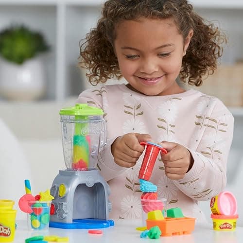 Play Doh Swirlin' Smoothies Toy Blender Playset, Play Kitchen Appliances, Kids Arts and Crafts Toys for 3 Year Old Girls and Boys and Up thumbnail 7