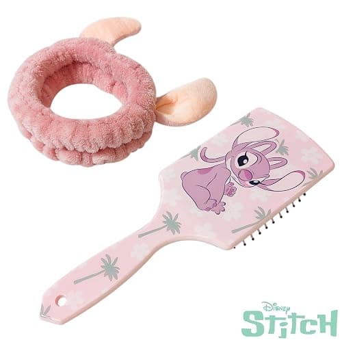 LUV HER Kids Disney Hair Brush & Spa Headband Set for Girls - Features Angel from Lilo and Stitch - Fun Grooming Kit for Detangling Styling - Soft & Stretchy One Size, Ages 3+ thumbnail 4