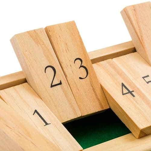 Regal Games Shut The Box - Fun Table Math Game with Wooden Board for Adults & Kids - 12 Spots Dice Game with 2+ Player Games - Ideal for Game Night, Travel - (Ages 8+) thumbnail 6