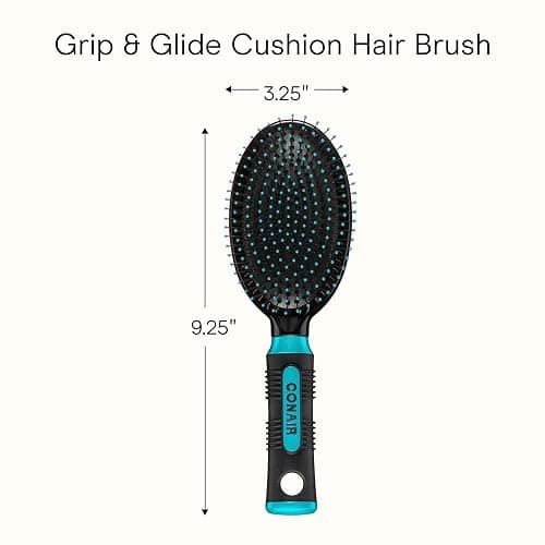Conair Salon Results Hair Brush, Detangling Hair Brush for Men and Women, For All Hair Types, Metal Bristles and Cushion Base thumbnail 7