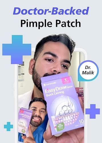 DWEasyDerm Quick Calming Magnesium Patches(20 patches) with Cica Ampoule - Intensive Care, Pimple patches, Hydrocolloid Band, Zits Spot care Overnight Home Care 2-8 hours, New boxs types thumbnail 7