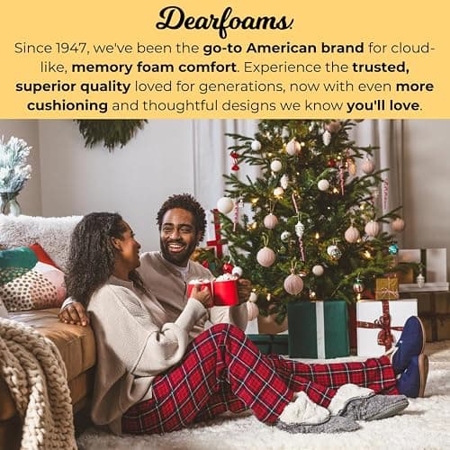 Dearfoams womens Fuzzy Memory Foam Beth Bedroom Bootie Slipper Sock With Grippers thumbnail 3